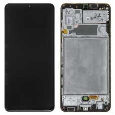 Дисплей з сенсорним екраном (модуль) Samsung A325 A32, чорний з рамкою, OLED