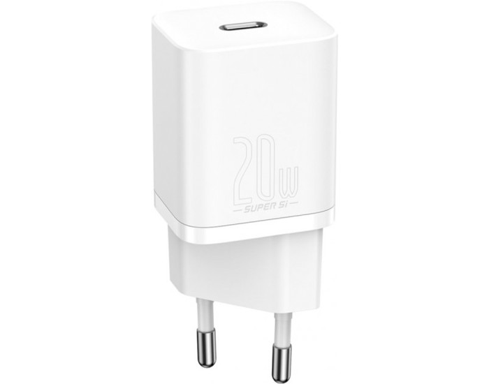 Мережеве зарядний пристрій Baseus 1Type-C Super Si 20W (CCSUP-B02) White