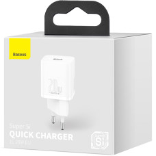 Мережеве зарядний пристрій Baseus 1Type-C Super Si 20W (CCSUP-B02) White