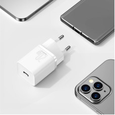 Мережеве зарядний пристрій Baseus 1Type-C Super Si 20W (CCSUP-B02) White