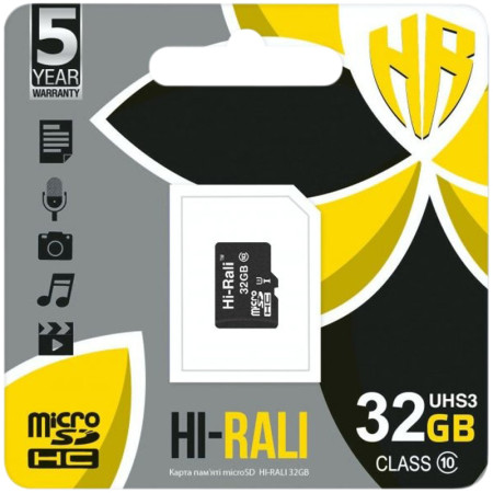 Карта памяти Hi-Rali 32GB Class 10 (UHS-3)