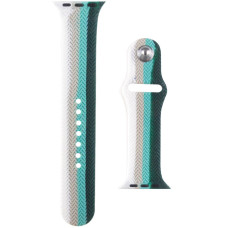 Силиконовый ремешок Braided Apple watch 42mm / 44mm, (Белый / Зеленый) (Класс B)