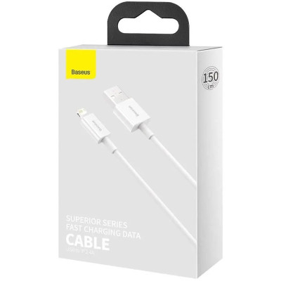 Кабель USB Baseus Superior Series Fast Charging Lightning Cable  2.4A (CALYS-B) Белый 1.5m