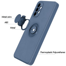 Чехол-силикон Candy Ring Full Camera Samsung Galaxy A72 4G / A72 5G, (Серый / Lavender Gray)