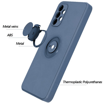 Чехол-силикон Candy Ring Full Camera Samsung Galaxy A72 4G / A72 5G, (Серый / Lavender Gray) (Класс А)