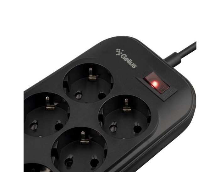 Сетевой фильтр Gelius Pro PowerStrip U-Power (6 220V Ports/ 4 USB ports 3.4A) 2m (GP-PS-002) Black 