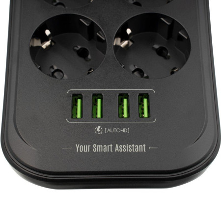 Сетевой фильтр Gelius Pro PowerStrip U-Power (6 220V Ports/ 4 USB ports 3.4A) 2m (GP-PS-002) Black