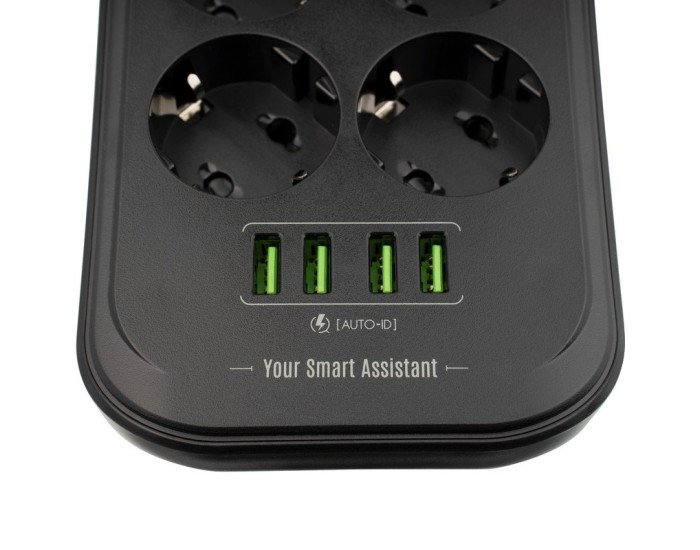 Сетевой фильтр Gelius Pro PowerStrip U-Power (6 220V Ports/ 4 USB ports 3.4A) 2m (GP-PS-002) Black 