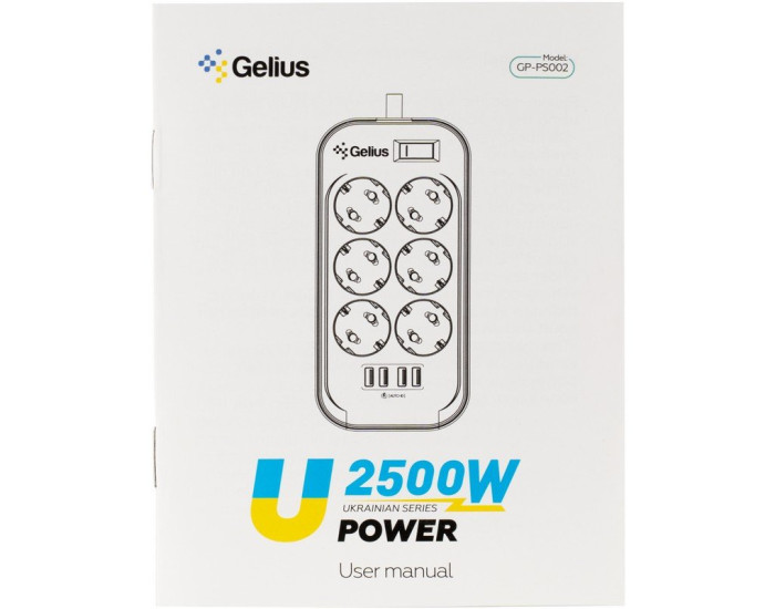 Сетевой фильтр Gelius Pro PowerStrip U-Power (6 220V Ports/ 4 USB ports 3.4A) 2m (GP-PS-002) Black 