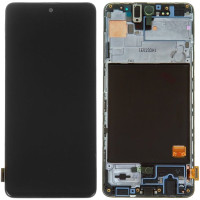 Дисплей з сенсорним екраном (модуль) Samsung A515 A51 2019, M317 M31s, чорний з рамкою, оригінал