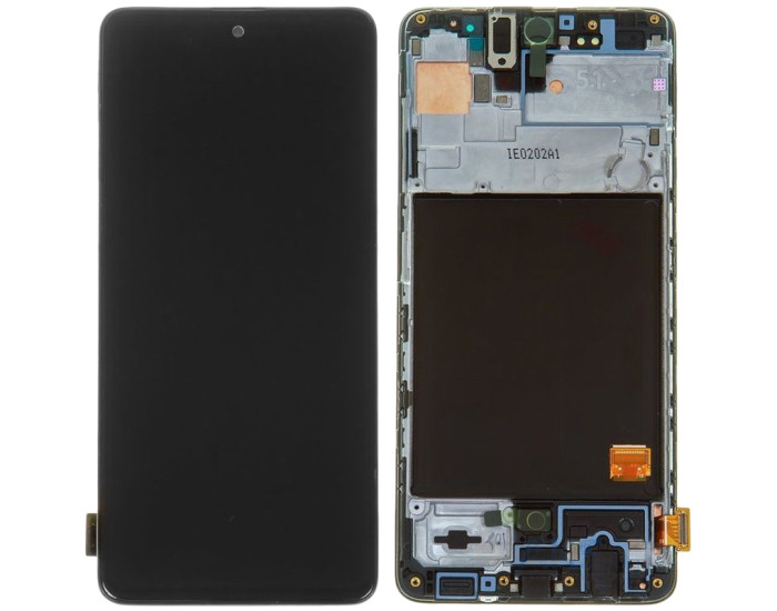 Дисплей з сенсорним екраном (модуль) Samsung A515 A51 2019, M317 M31s, чорний з рамкою, оригінал