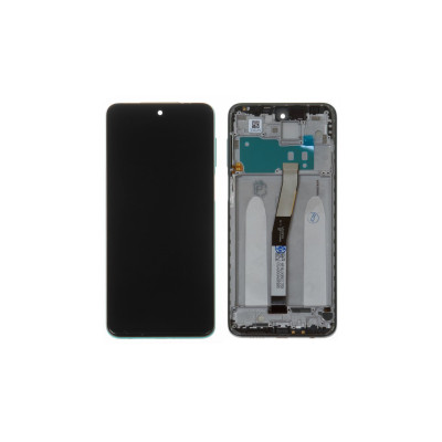 Дисплей з сенсорним екраном (модуль) Xiaomi Redmi Note 9 Pro, Note 9S Білий з рамкою, оригінал