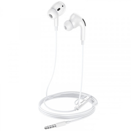 Проводные наушники 3,5 Hoco M101 Crystal Joy Wire-Controlled Earphones с микрофоном (Белый / White)