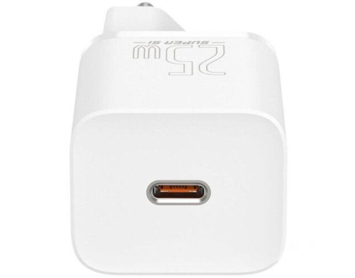 Мережеве зарядний пристрій 1Type-C Baseus Super Si 25W (CCSP020102) White