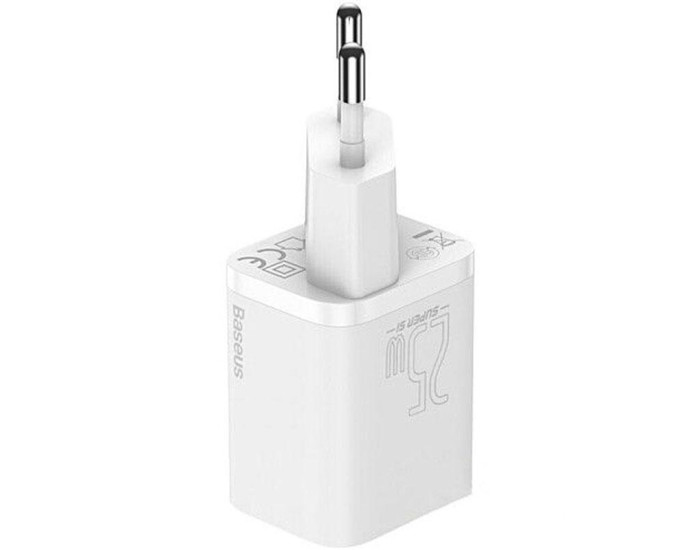 Мережеве зарядний пристрій 1Type-C Baseus Super Si 25W (CCSP020102) White