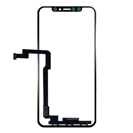 Сенсор Apple iPhone X, с OCA. с коротким шлейфом, с сеткой динамика черный, оригинал