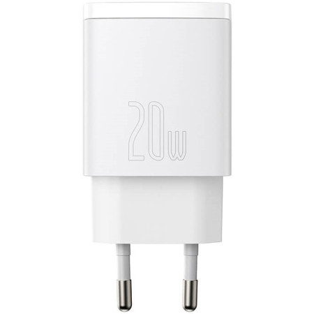 Сетевое зарядное устройство Baseus 1USB + Type-C Compact QC 20W (CCXJ-B) (Белый \ White) (Класс B)