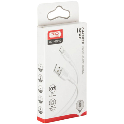 Кабель USB XO NB212 Type-C 2.1A (1m) (Белый/White)