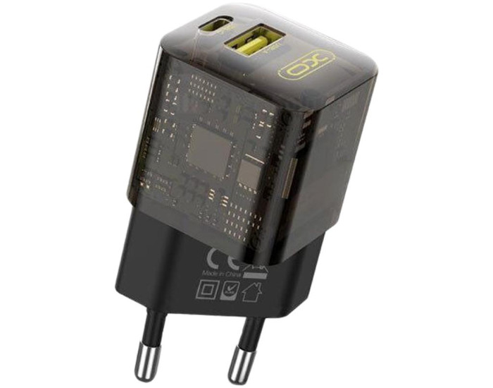 Мережеве зарядний пристрій XO CE05 1USB+1Type-C (PD30W+QC3.0 18W) Brown
