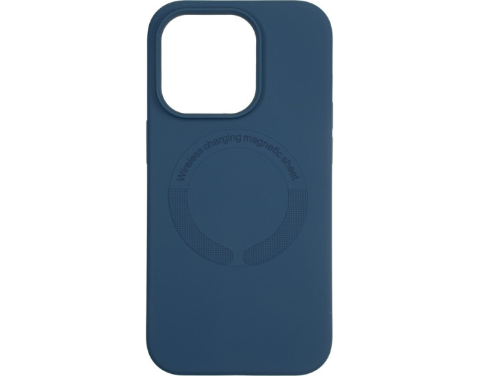Чехол-силикон оригинал Full Soft Matte Case with MagSafe iPhone 14 Pro Темно-синий