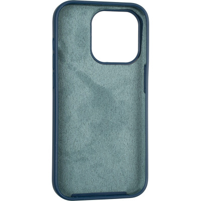 Чехол-силикон оригинал Full Soft Matte Case with MagSafe iPhone 14 Pro Темно-синий