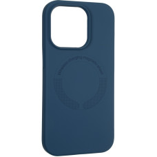 Чехол-силикон оригинал Full Soft Matte Case with MagSafe iPhone 14 Pro Темно-синий