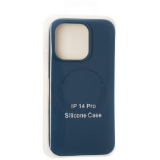 Чехол-силикон оригинал Full Soft Matte Case with MagSafe iPhone 14 Pro Темно-синий