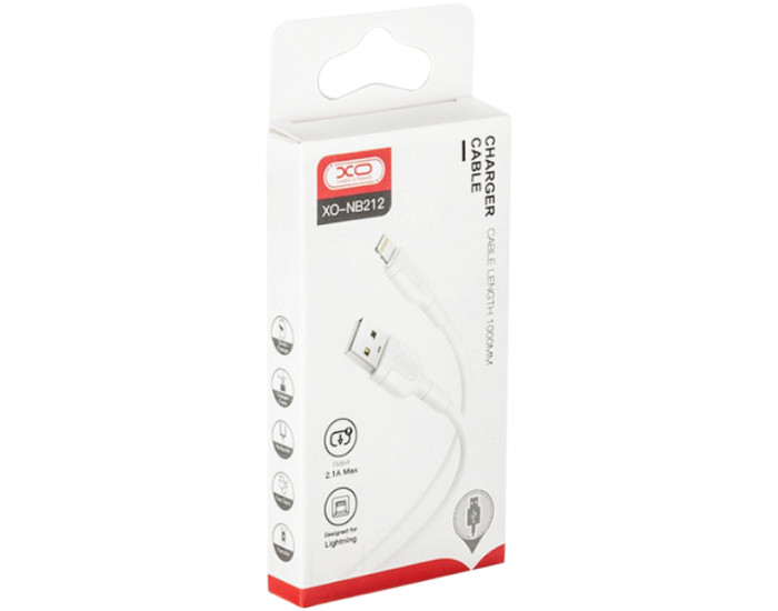 Кабель USB XO NB212 USB to Lightning (2.1A/1m) White