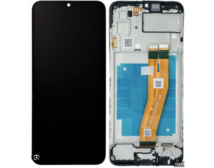 Дисплей с сенсорным экраном (модуль) Samsung A035G A03, черный с рамкой, оригинал, 163mm x 72mm