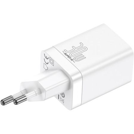 Сетевое зарядное устройство Baseus Super Si Pro Quick Charger 30W (USB-A + Type-C) (CCSUPP-E02) White