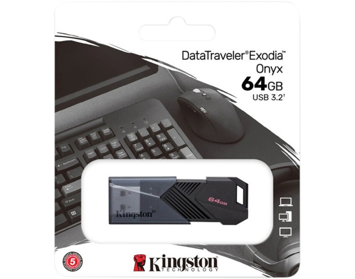 Флешка USB 3.2 Kingston Flash 64Gb DT Exodia Onyx Black