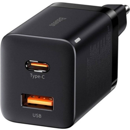Сетевое зарядное устройство Baseus Super Si Pro Quick Charger 30W (USB-A + Type-C) (CCSUPP-E01) Black
