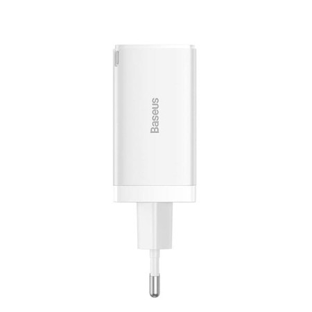Сетевое зарядное устройство Baseus GaN5 Pro Fast Charger (2C+U 65W) + Кабель Type-C toType-C (100W)(CCGP120202) 1m White