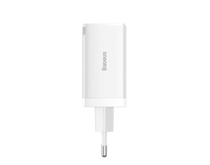 Мережеве зарядний пристрій Baseus GaN5 Pro Fast Charger (2C+U 65W) + Кабель Type-C toType-C (100W)(CCGP120202) 1m White