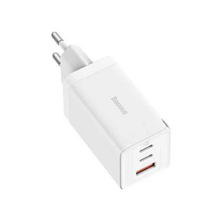 Сетевое зарядное устройство Baseus GaN5 Pro Fast Charger (2C+U 65W) + Кабель Type-C toType-C (100W)(CCGP120202) 1m White