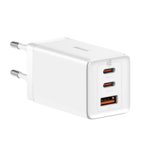 Мережеве зарядний пристрій Baseus GaN5 Pro Fast Charger (2C+U 65W) + Кабель Type-C toType-C (100W)(CCGP120202) 1m White