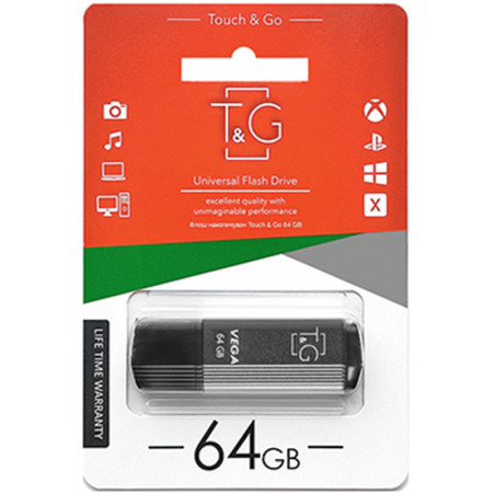 Флешка USB 64Gb T&G Vega 121 Grey