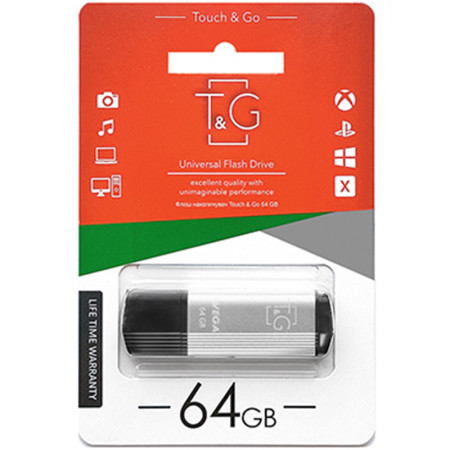 Флешка USB 64Gb T&G Vega 121 Silver