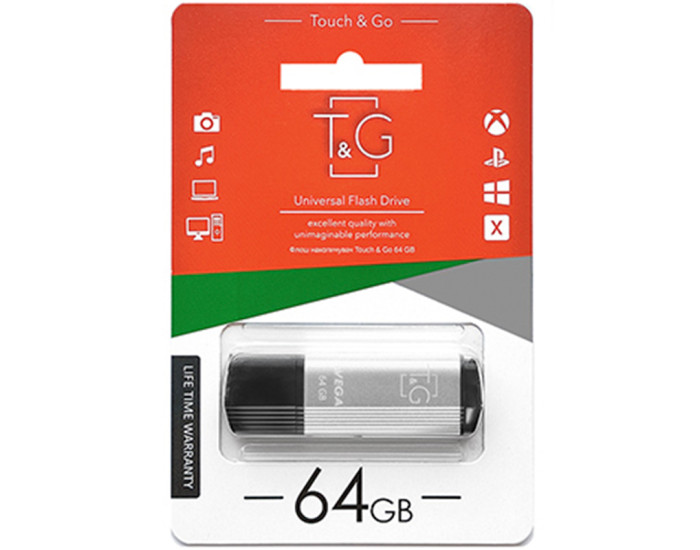 Флешка USB T&G 64Gb Vega 121 Silver