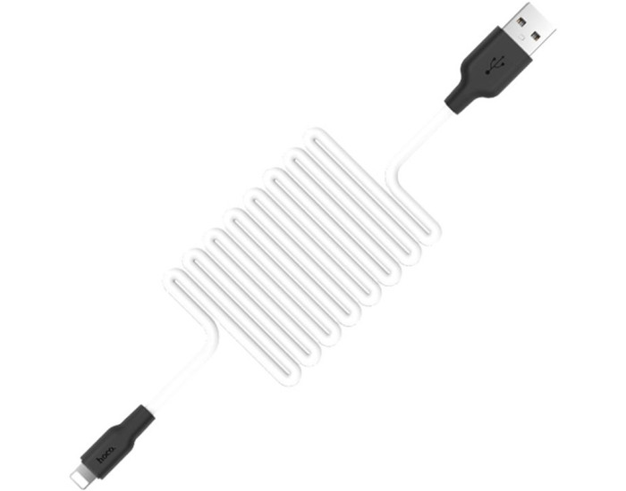 Кабель USB Hoco X21 Plus Silicone USB to Micro (2.4A/1m) чорний/білий