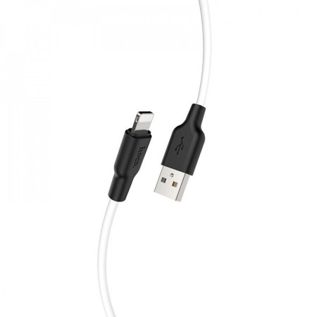 Кабель Hoco X21 Plus Silicone Micro USB (1m) (Черный / Белый) (Класс B)