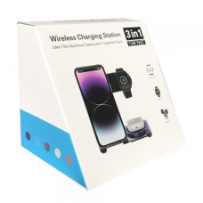Беспроводная зарядка 3 IN1 Y91 (iPhone, iWatch, AirPods,Night light) 15W FAST ORIGINAL Black