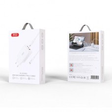 Мережеве зарядний пристрій XO CE13 (EU) 65W GaN fast charging + cable Type-C (Білий / White)