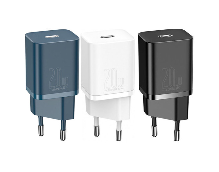 Мережеве зарядний пристрій Baseus Super Si Quick Charger 1C 20W EU (CCSUP-B03) Blue