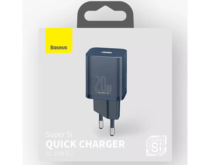 Мережеве зарядний пристрій Baseus Super Si Quick Charger 1C 20W EU (CCSUP-B03) Blue