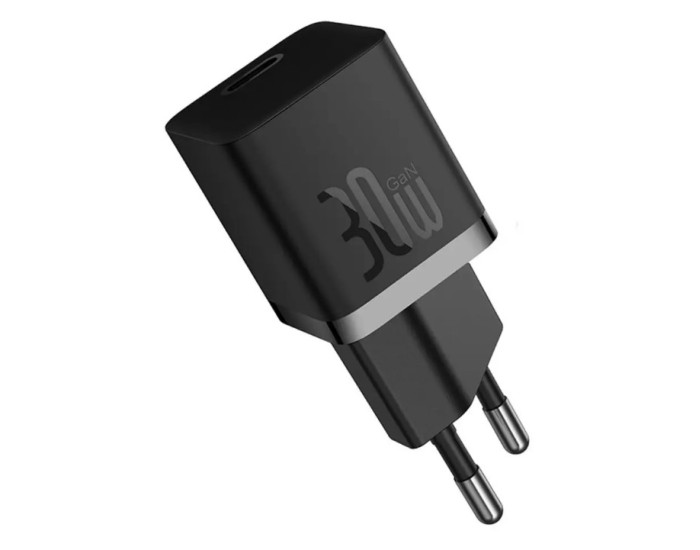 Мережеве зарядний пристрій Baseus GaN5 Fast Charger (mini) 1C 30W з кабелем Type-C to Type-C (P10110902113-00) чорний