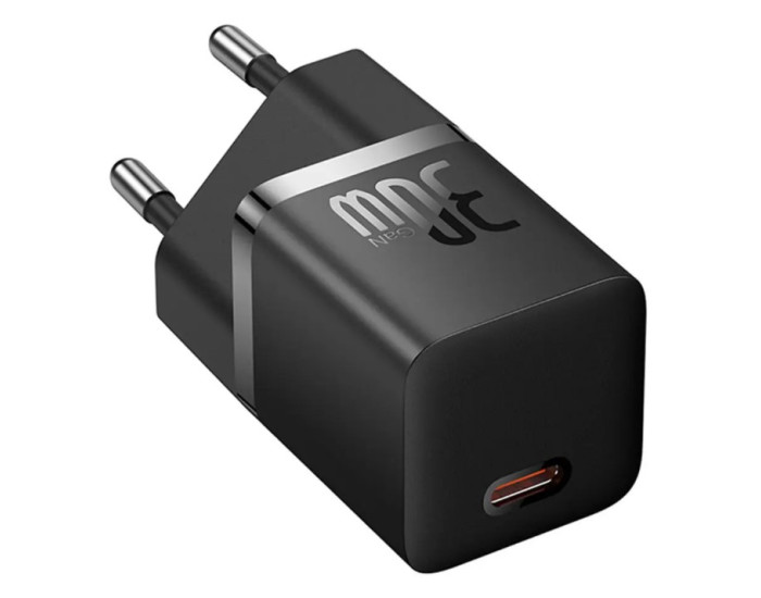 Мережеве зарядний пристрій Baseus GaN5 Fast Charger (mini) 1C 30W з кабелем Type-C to Type-C (P10110902113-00) чорний