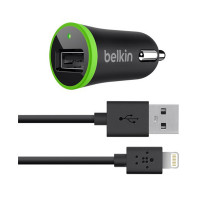 Сетевое + автомобильное зарядное устройство Belkin c кабелем Lightning, Black