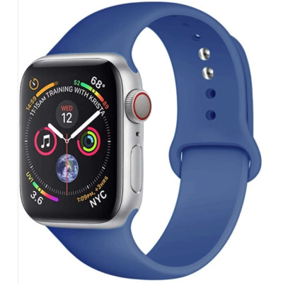 Силіконовий Ремінець для Apple Watch Series 42/44 mm (Синій /Dark Blue)