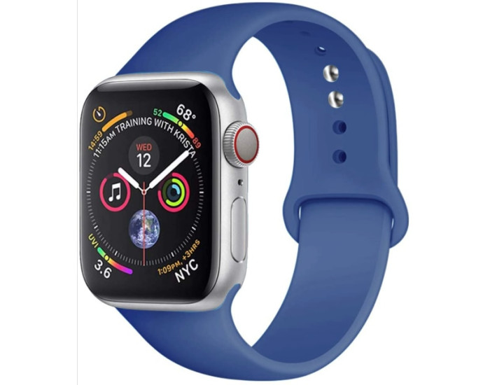 Силиконовый ремешок для Apple Watch Series 42/44 mm (Синий /Dark Blue)